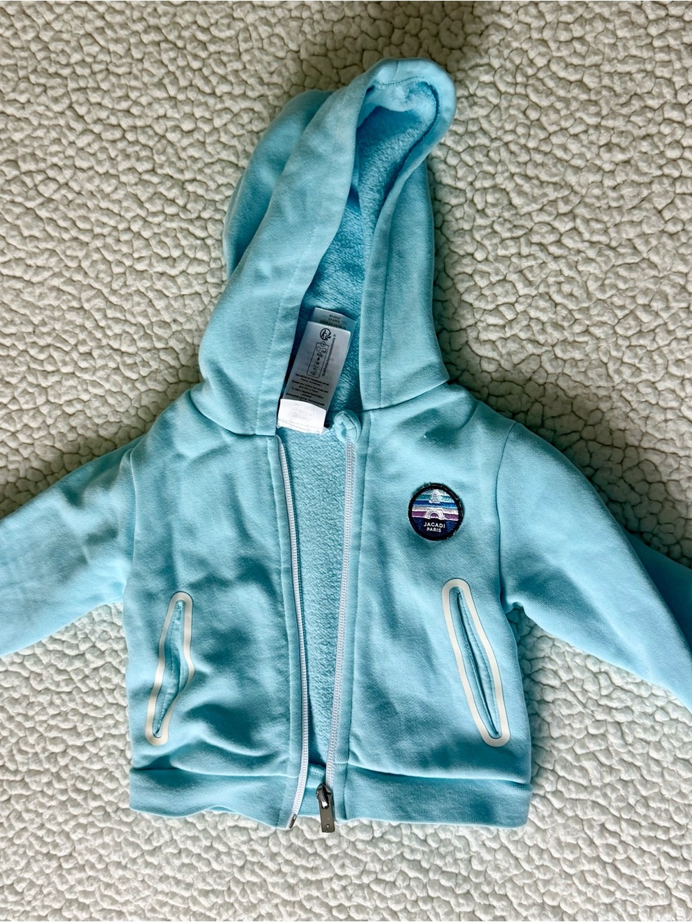 Jacadi Light Blue Hooded Zip-Up Jacket for Kids - Picture 5 of 5